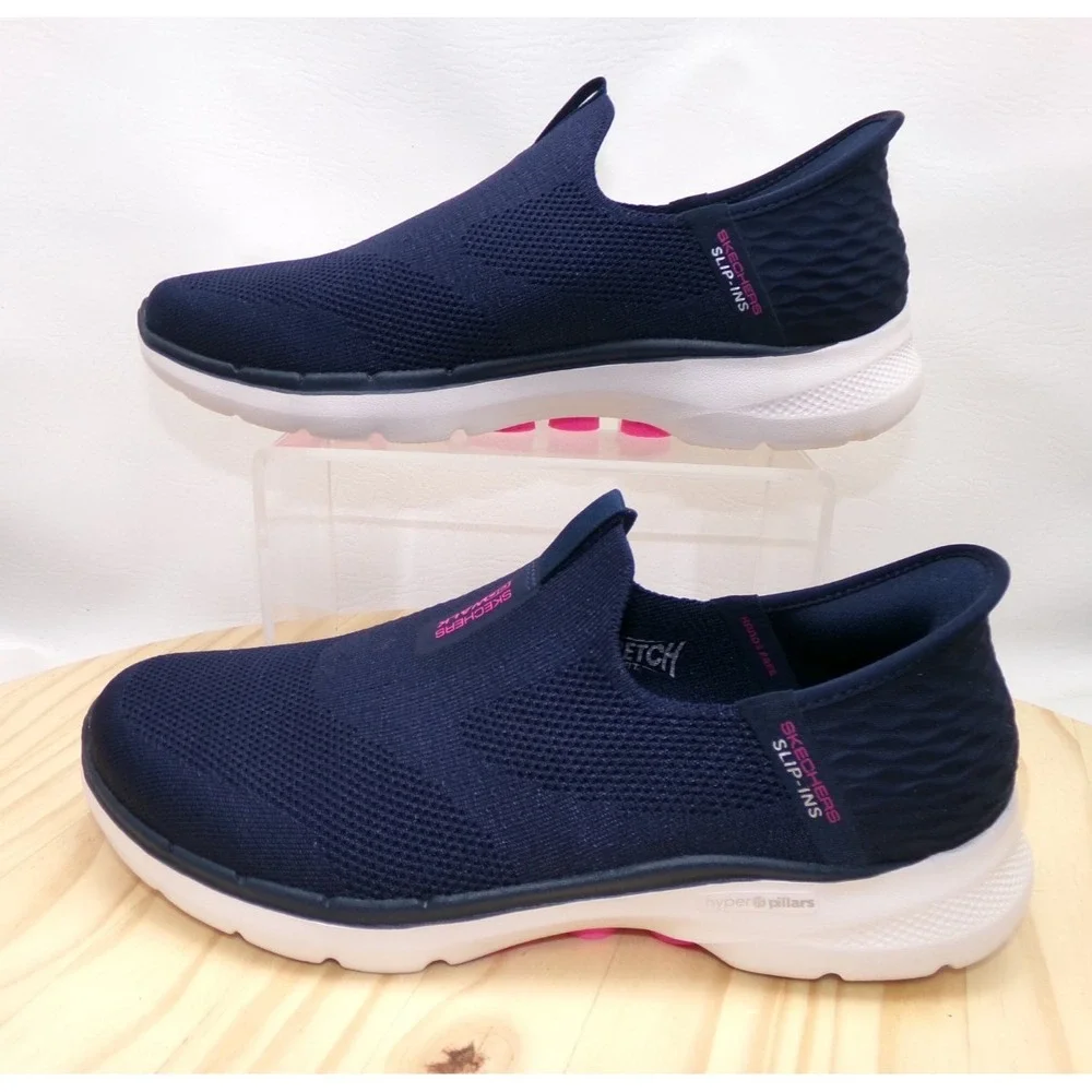Skechers Slip Ins GoWalk 6 Fabulous View Womens Navy Size 10 Sneakers 124569W